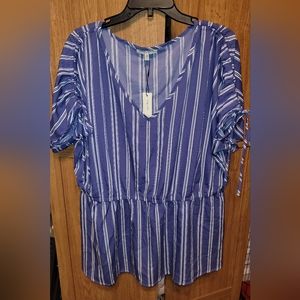 Women's NWT speed limit striped blouse 3xl